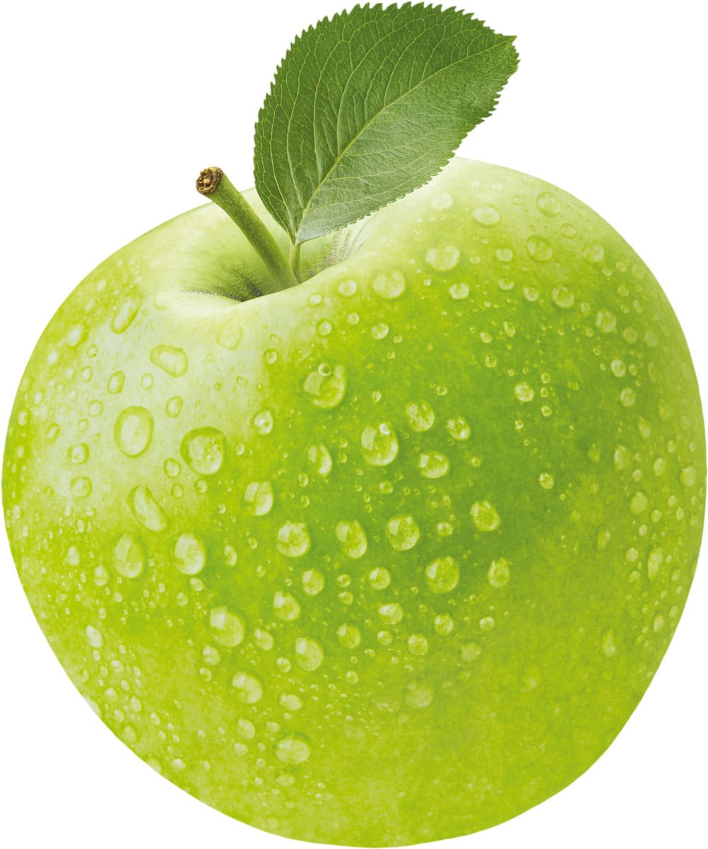 Зеленое яблоко с каплями